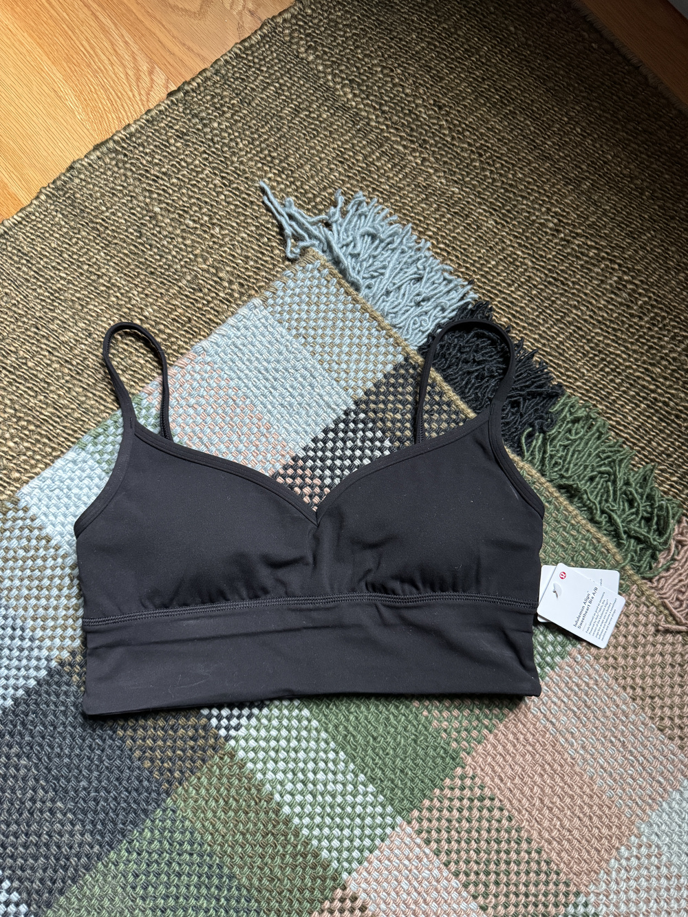 lululemon Black Longline B C Sports Bra Sz 8
